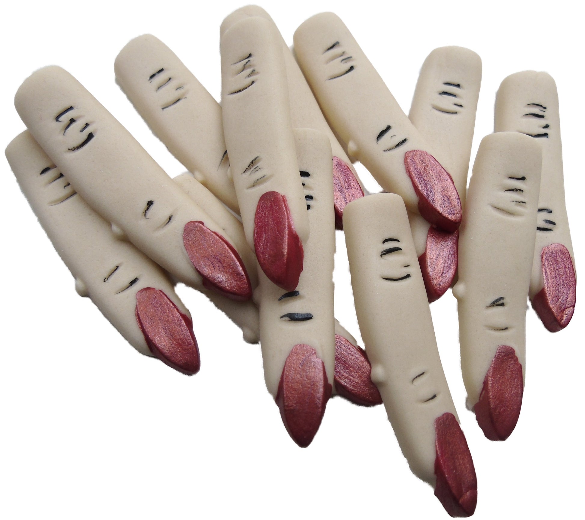 12 Vegan Halloween Cream Fingers Cupcake Cake Toppers Decoration