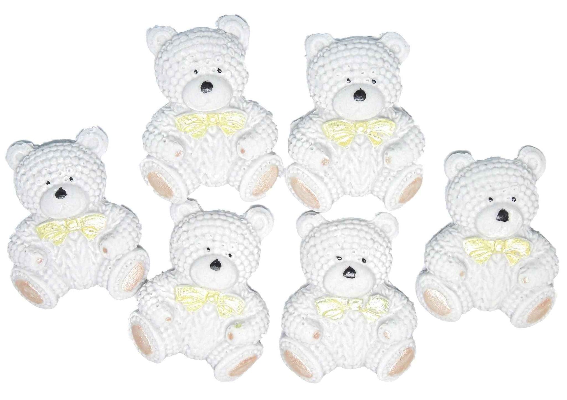 6 Coloured Baby Teddys Baby Shower Cupcake Cake Toppers