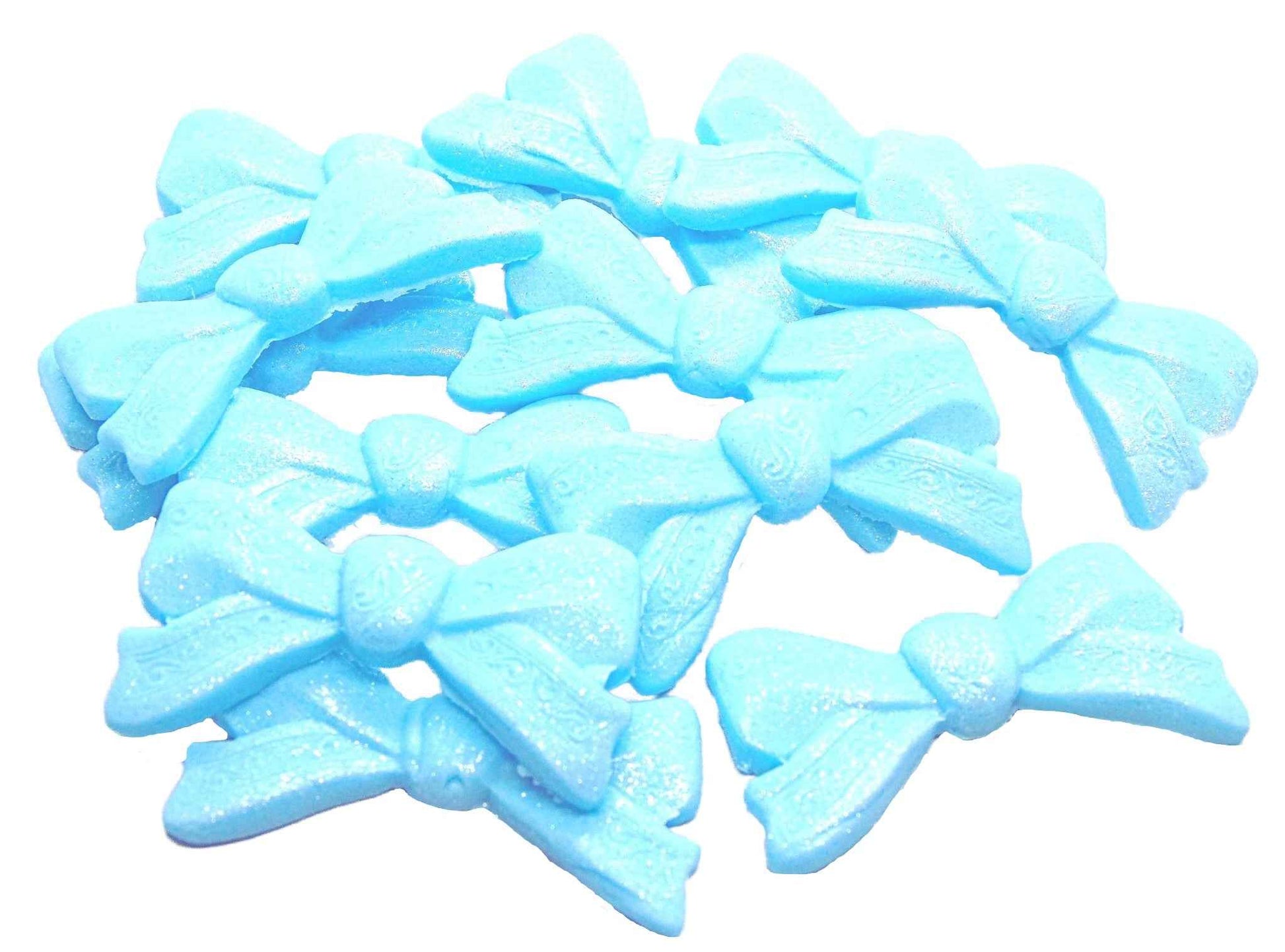 12 Glittered Bows Wedding Edible Cupcake Cake Toppers