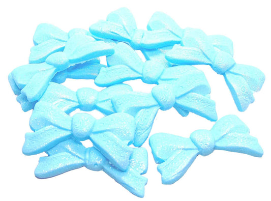 12 Glittered Bows Wedding Edible Cupcake Cake Toppers