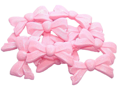 12 Glittered Bows Wedding Edible Cupcake Cake Toppers