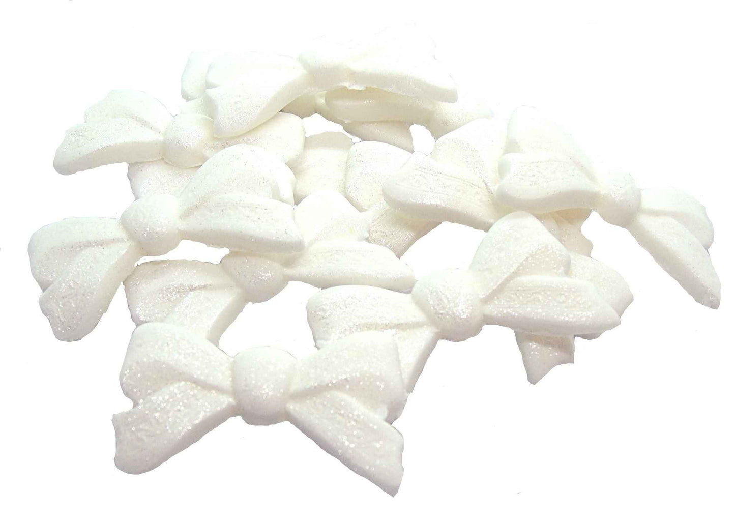 12 Glittered Bows Wedding Edible Cupcake Cake Toppers