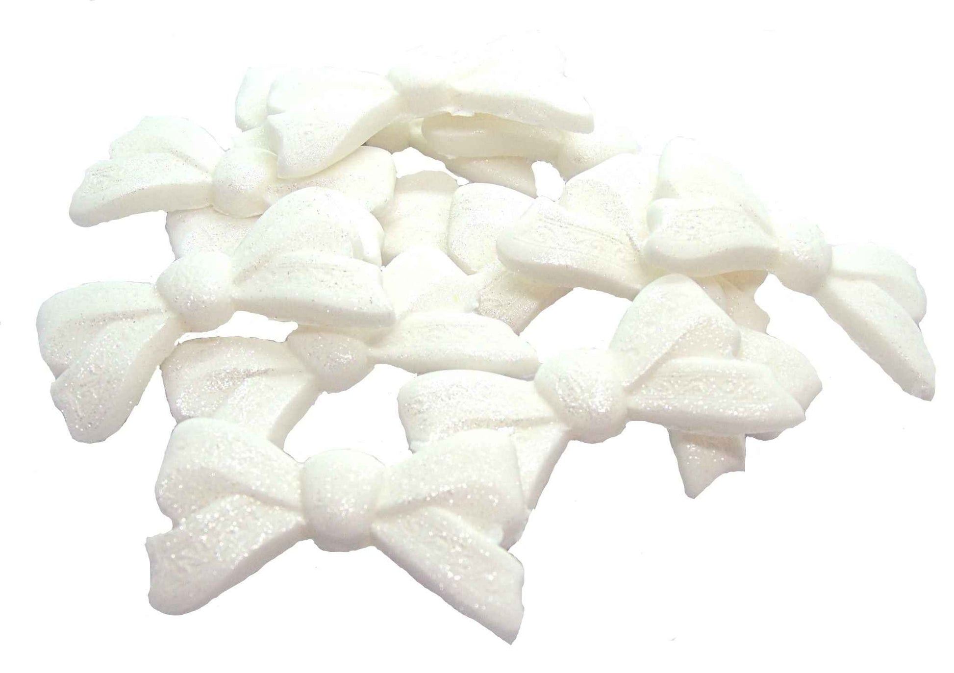 12 Glittered Bows Wedding Edible Cupcake Cake Toppers