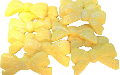 12 Glittered Bows Wedding Edible Cupcake Cake Toppers