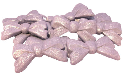 12 Glittered Bows Wedding Edible Cupcake Cake Toppers