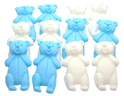 12 Vegan Mixed Coloured Little Teddys Edible Party Cake Toppers