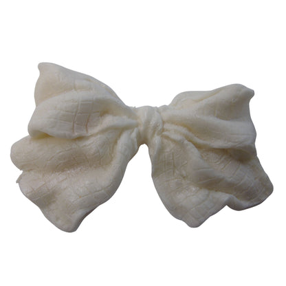 Very Large White Glittered Bow cake topper decorations