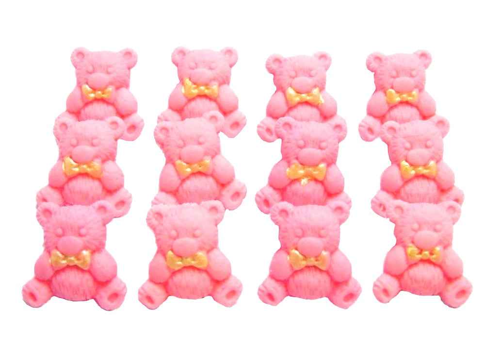 12 Coloured Vegan Teddies Baby Shower Cupcake Toppers