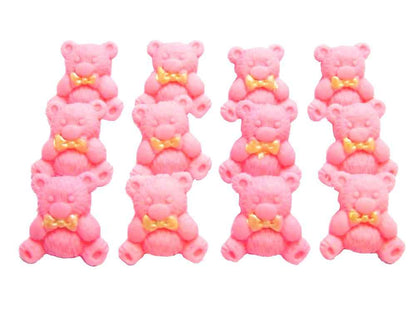 12 Coloured Vegan Teddies Baby Shower Cupcake Toppers