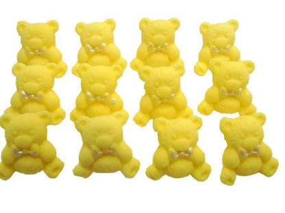 12 Coloured Vegan Teddies Baby Shower Cupcake Toppers