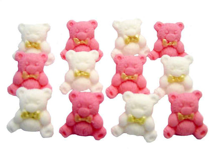 12 Coloured Vegan Teddies Baby Shower Cupcake Toppers