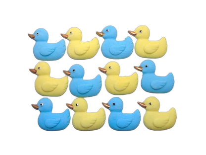 12 Handmade Baby Shower Ducks Edible Cake Cupcake Toppers