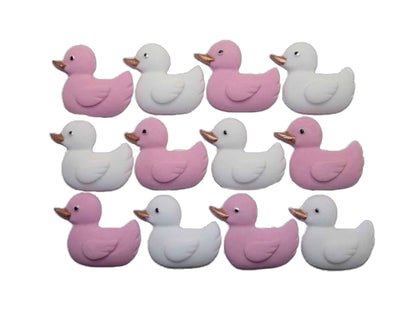 12 Handmade Baby Shower Ducks Edible Cake Cupcake Toppers