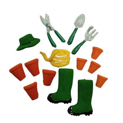 Set 16 Garden edible cupcake toppers 
