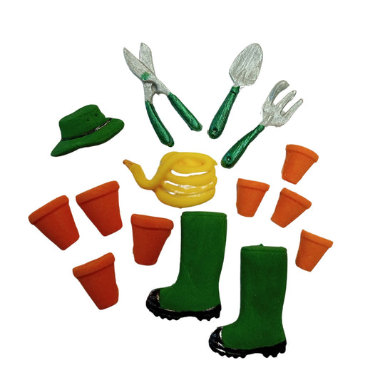 Set 16 Garden edible cupcake toppers 
