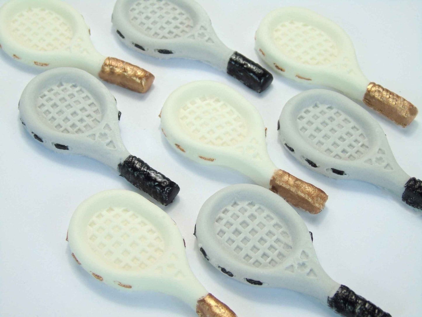 12 Handmade Tennis Rackets Edible Cake Cupcake Decorations