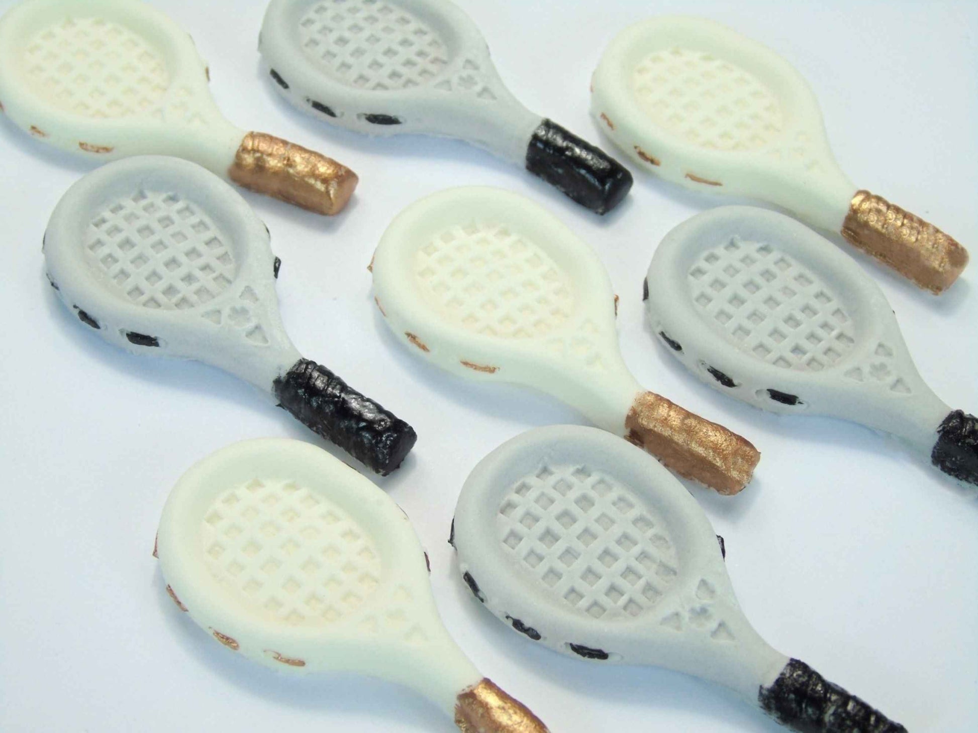 12 Handmade Tennis Rackets Edible Cake Cupcake Decorations