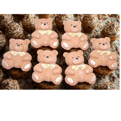 6 Coloured Baby Teddys Baby Shower Cupcake Cake Toppers