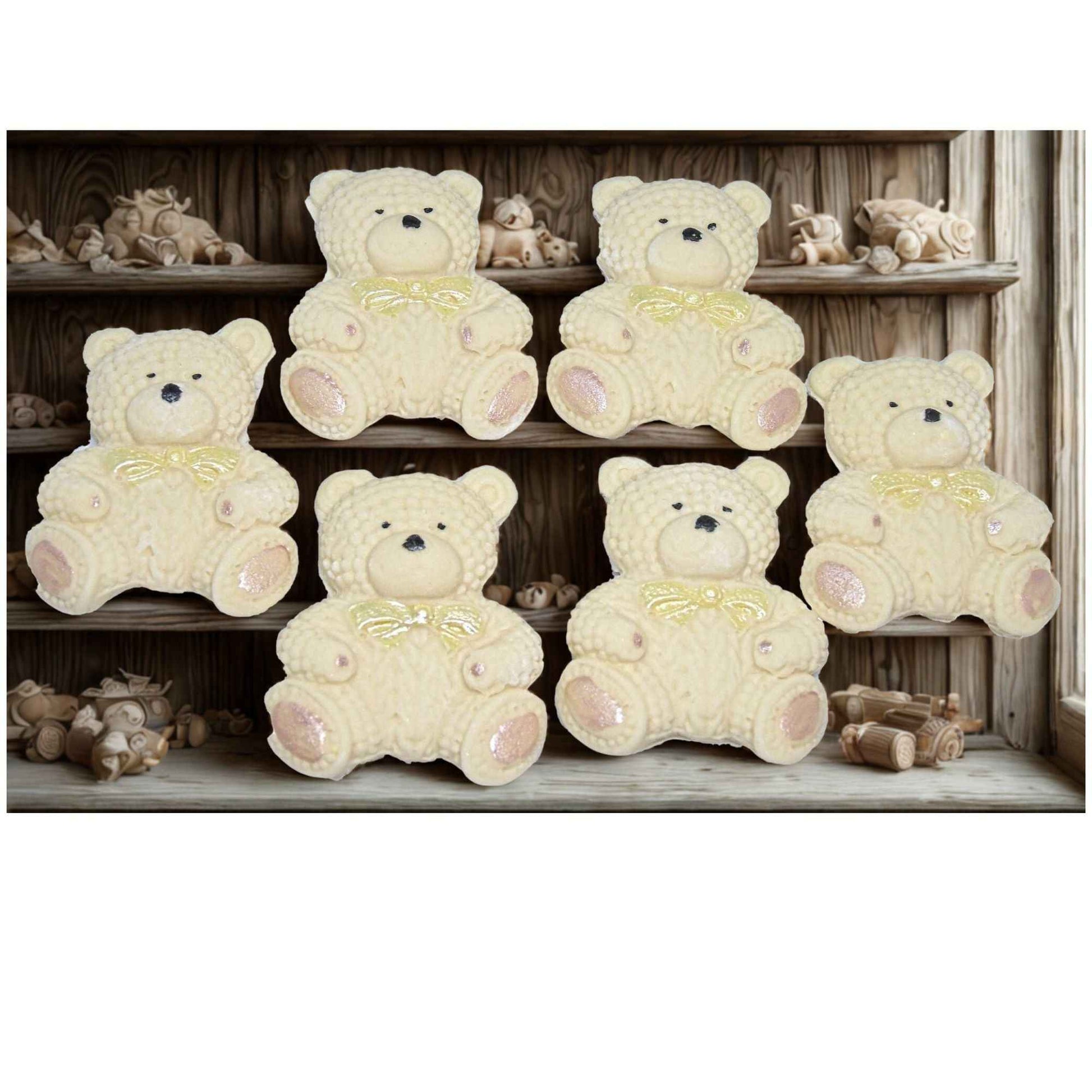 6 Coloured Baby Teddys Baby Shower Cupcake Cake Toppers