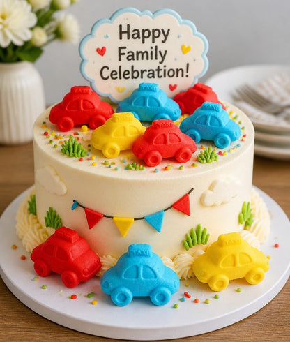 12 Mixed Novelty Car Cake Toppers for Edible Cupcakes