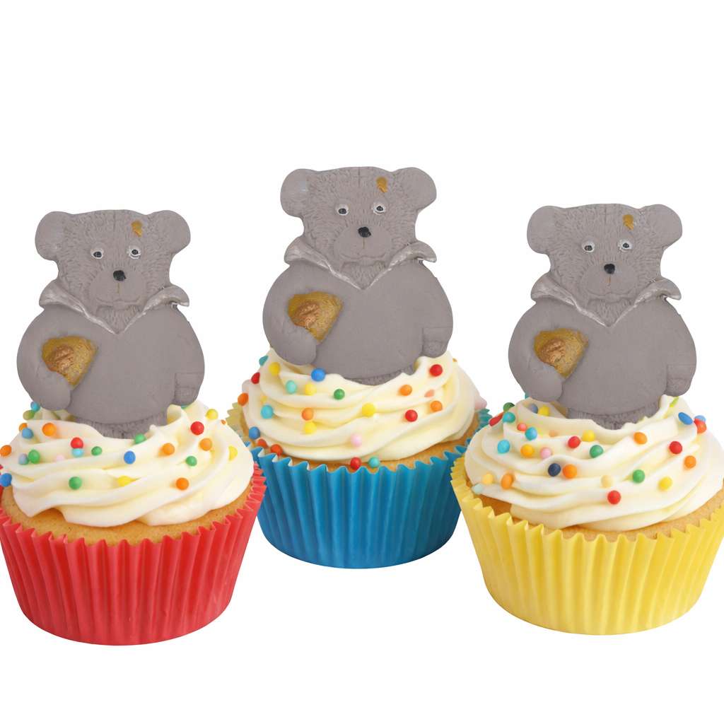 Set Sport Teddies Edible Vegan Birthday Fathers Day Cupcake Toppers - Simply Toppers