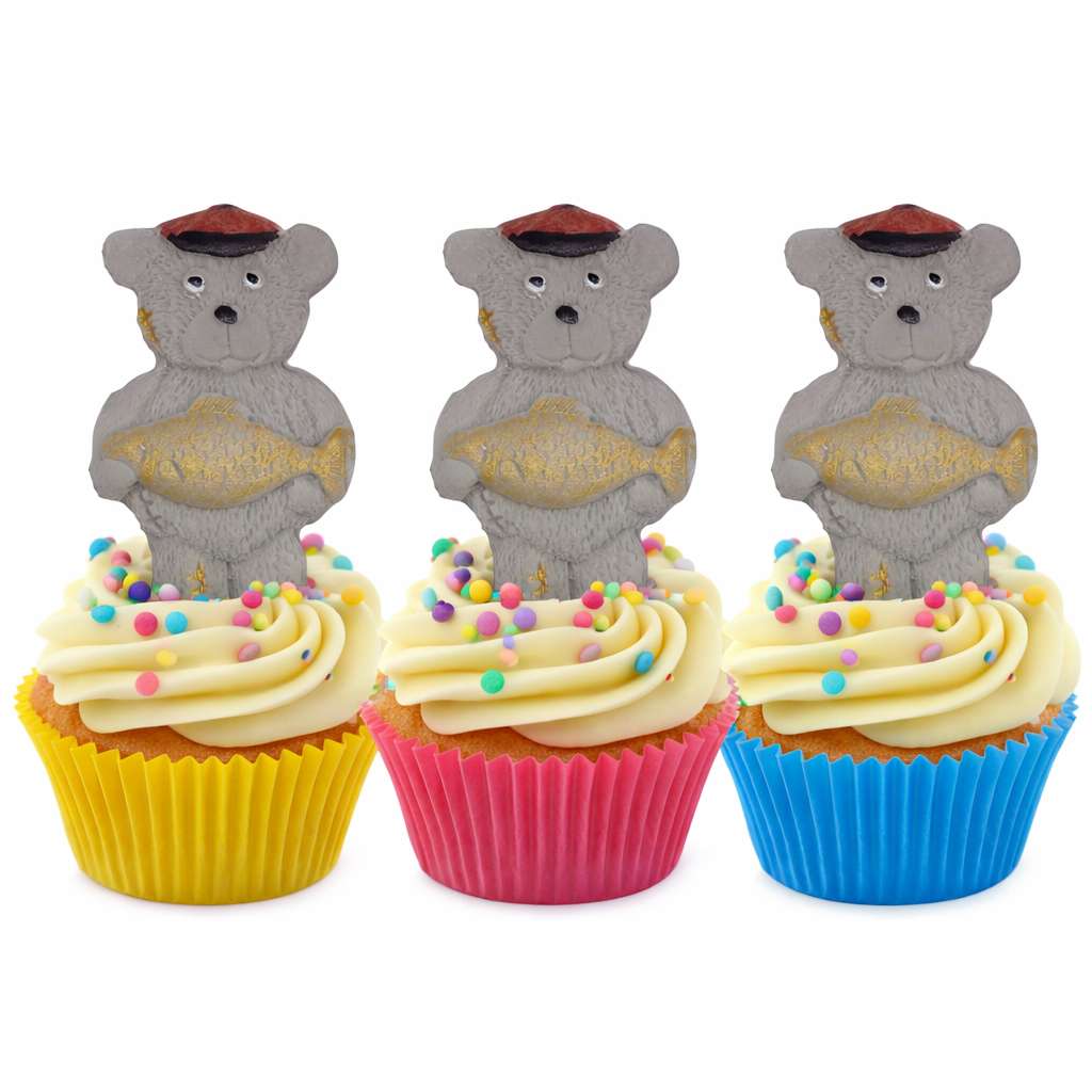 Set Sport Teddies Edible Vegan Birthday Fathers Day Cupcake Toppers - Simply Toppers