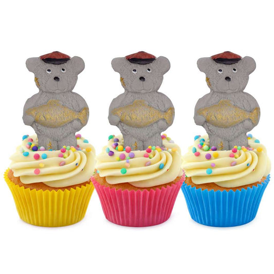 Set Sport Teddies Edible Vegan Birthday Fathers Day Cupcake Toppers - Simply Toppers