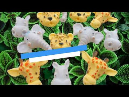 12 Safari Animal Cake Toppers - Mixed Faces for Birthday and Baby Shower