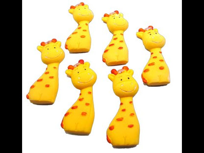 6 Upright Giraffes Edible Cupcake Cake Decorations for Fun Giraffe Cake Toppers