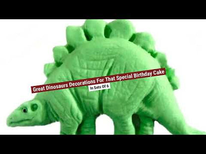 6 Mixed Large Dinosaur Birthday Cake Toppers for Fun Dino-Themed Parties