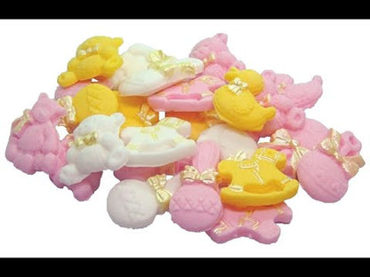 collection of  mixed baby shower cupcake topper decoration
