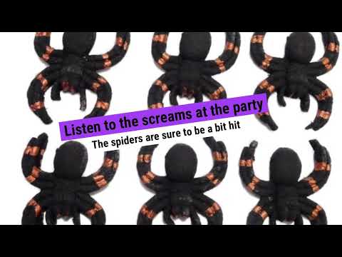 6 vegan spiders Halloween cupcake decorations