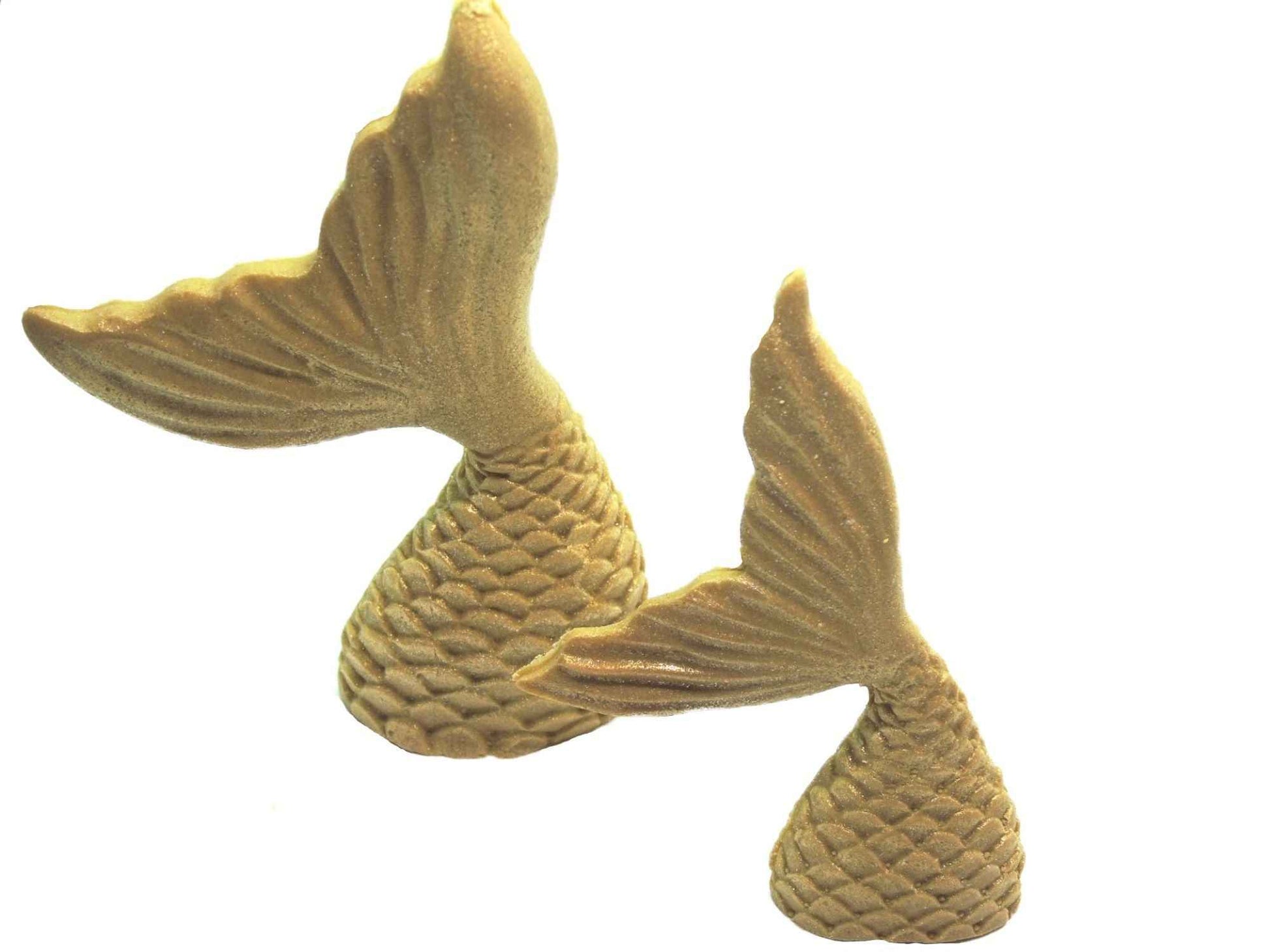 2 Mermaid Tails a Large & Small Birthday Edible Cake Toppers