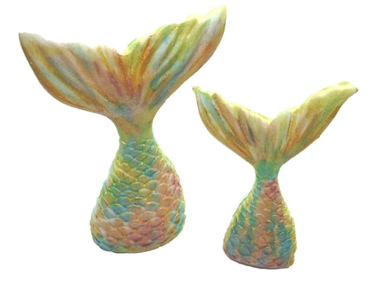 2 Mermaid Tails a Large & Small Birthday Edible Cake Toppers