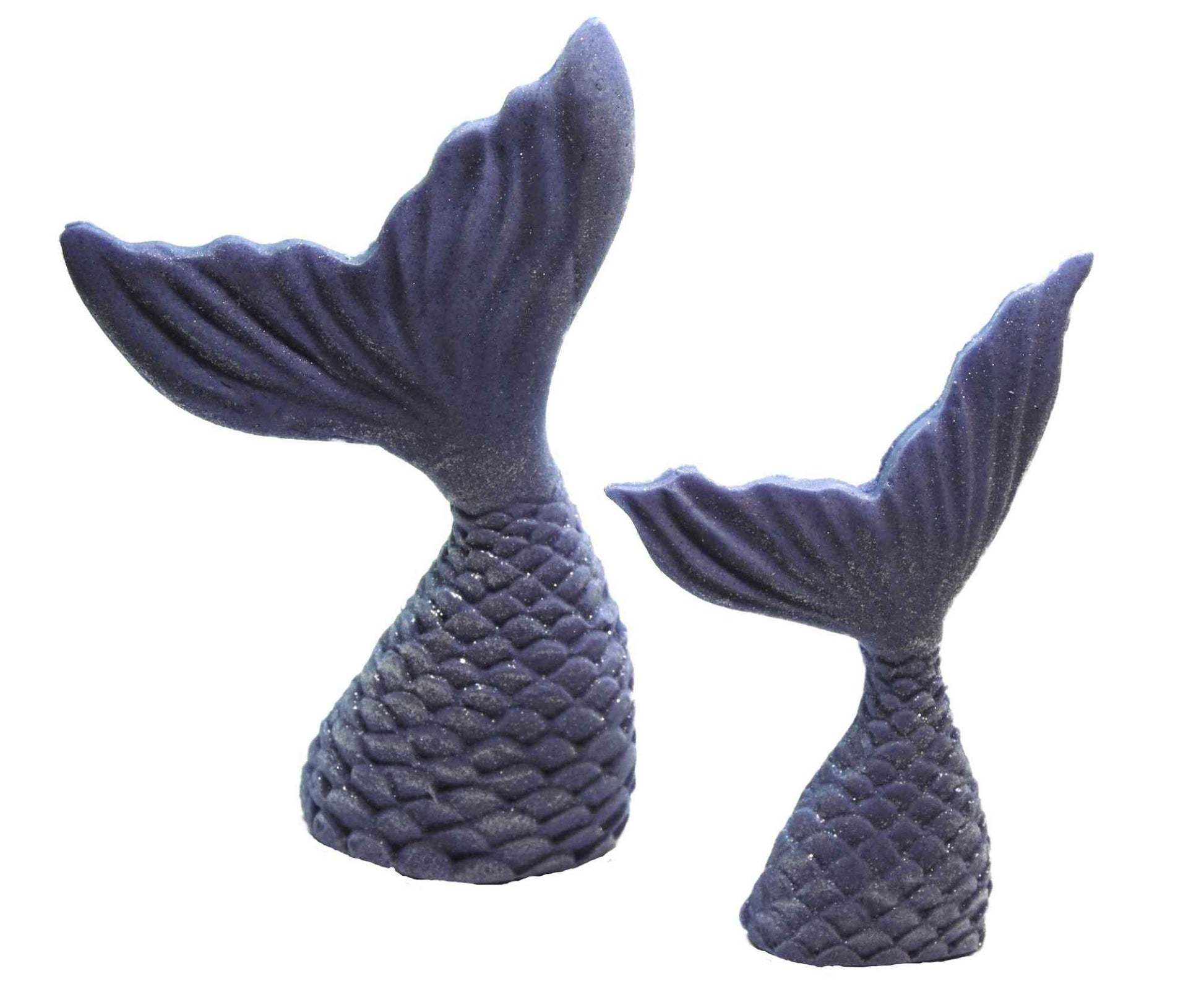 2 Mermaid Tails a Large & Small Birthday Edible Cake Toppers