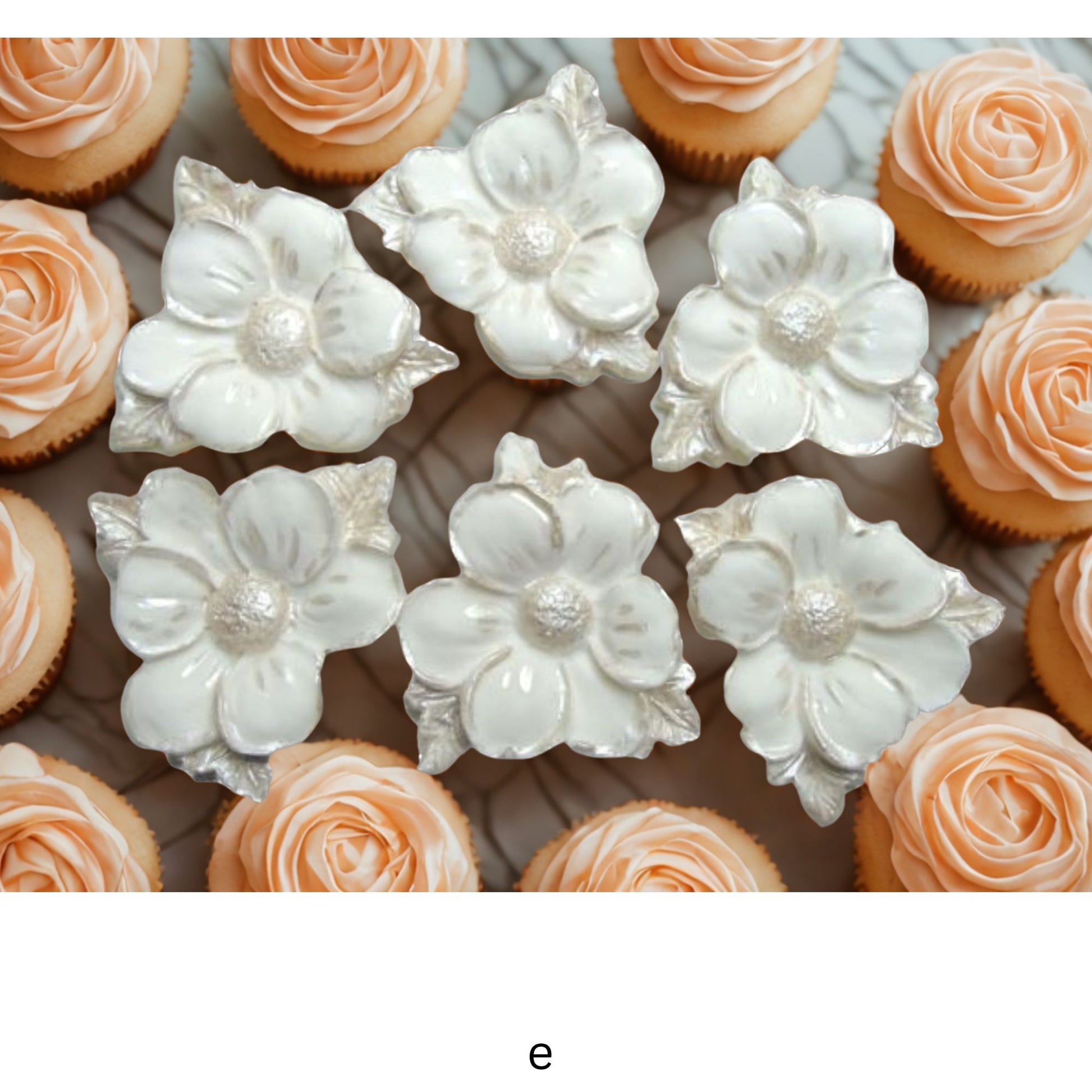 White vegan flowers with painted silver leaves 